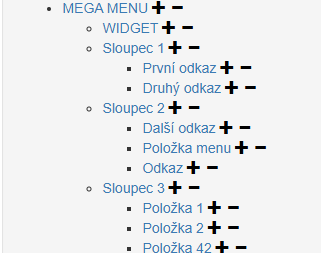 Rozvržení MegaMenu